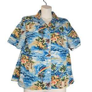 Hummingbird Womens Medium Novelty Shirt Hawaiian Vacation Beach Ocean‎ Island